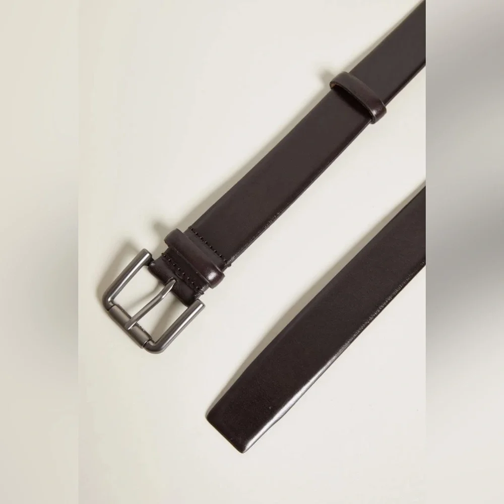 NWOT Max Mara Runway Genuine Leather Belt Size: Medium Dark Brown